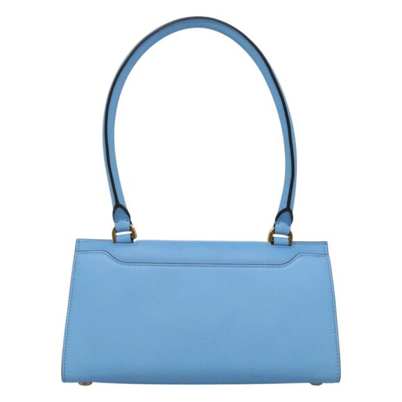 Salvatore Ferragamo Gancini Shoulder Bag Leather Blue Gold Auth 114931V - Picture 2 of 14
